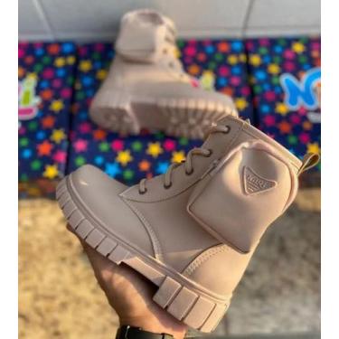 Imagem de Bota Coturno Infantil Tratorada Com Bolsa Nilqi 1500.1.1, Rosa, Liso, 