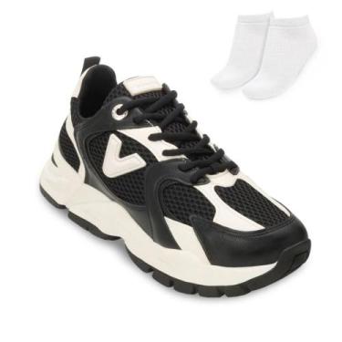 Imagem de Tênis Casual Via Marte e Meia VM25-14001, Preto, Creme, 36
