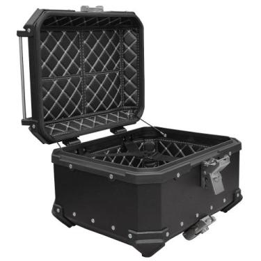 Imagem de Bau de Moto Traseiro 35 Litros Universal Aliminio Anti-roubo Preto - T