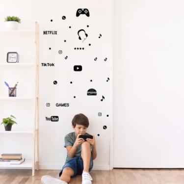 Imagem de Kit de Adesivos Mundo Adolescente Redes Sociais Gamer Elementos Intern