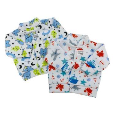 Imagem de Casaco Casaquinho 2 Peças Soft Botões Estampado Masculino - Sanny Baby