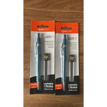 Imagem de Kit Lapiseira Técnica 0.7mm com Tubo 12 Grafites Hexagonal OEM Jocar Office para Desenho Azul
