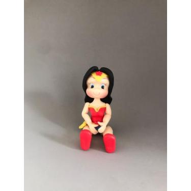 Imagem de Mulher maravilha de biscuit - BISCUE