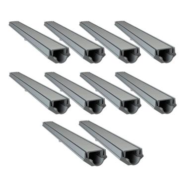 Imagem de Kit 10 Grelha Invisivel Oculta Caixa Coletora 100x8cm para Captação de Agua Pluvial Cinza GDA Industria e Distribuidora