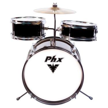 Imagem de Bateria Infantil 14 8 8 PHX BIP-14 BL Azul com Prato, Pedal, Banco e B