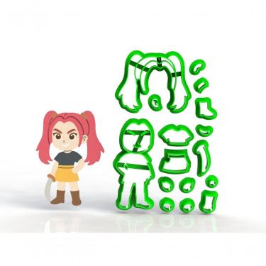Imagem de Cortador Guerreiras do K-pop Mira Modular Plástico PLA Biodegradável 7CM para Pasta Americana HB Formas e Cortadores