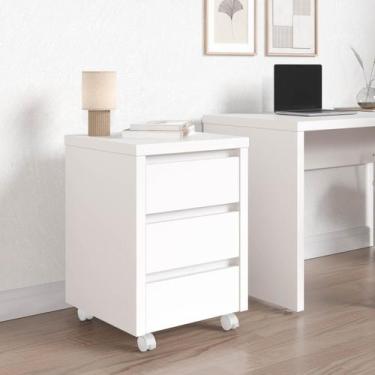 Imagem de Gaveteiro Modular com Rodizio Ficus CabeCasa MadeiraOriginals Branco -