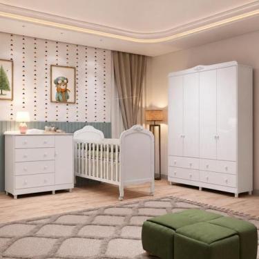 Imagem de Quarto de Bebê Berço Guarda Roupa e Cômoda Maya Clássico Espresso Móve