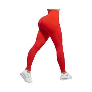 Imagem de Leggings Femininas Sem Costura De Cintura Alta Para Fitness Com Efeito