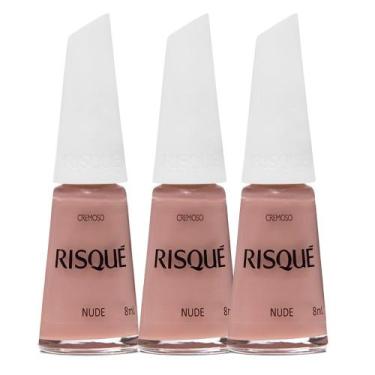 Imagem de Kit 3 Esmalte Risqué Nude Cremoso Nude 8ml
