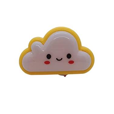 Imagem de Mini Abajur de Tomada Luminária Infantil C/ Formato de Nuvem (Amarelo)