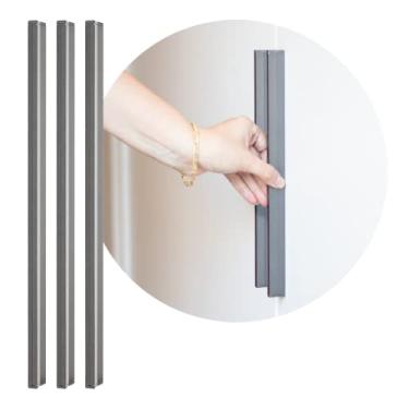 Imagem de 3 Puxador Guarda Roupa ASA Gaveta Armário Racks Retro 256mm (Cinza Titanium)