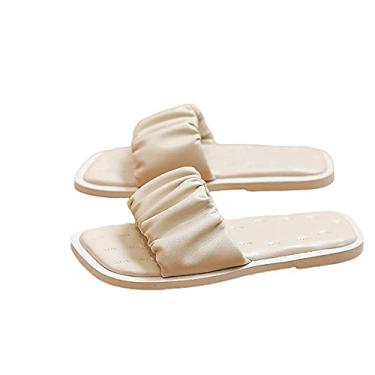 Imagem de Sandálias rasteiras + chinelos de senhora + sandálias de rebite na moda e confortáveis ​​com sola macia + sandálias de verão + sapatos antiderrapantes para uso doméstico + sapatos