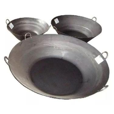 Imagem de Tacho Beira Alta Preto Aço Carbono 23 Litros 56 Cm Diâmetro