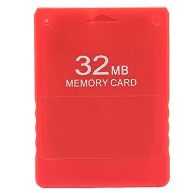 Imagem de Cartão de memória para PS2, cartão de memória de jogo de alta velocidade de 32 MB Plug and Play FMCB1.966 Cartão de dados externo para console de jogos 2 PS2 (vermelho)