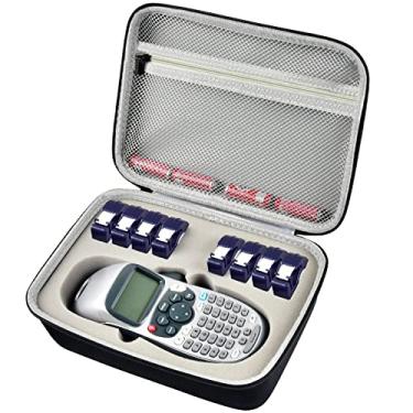 Imagem de ALKOO Capa compatível com DYMO LetraTag LT-100H máquina de etiquetagem portátil, suporte para etiquetadoras, impressora e refis de fitas de etiquetagem, com bolso de malha para acessórios - (esponja