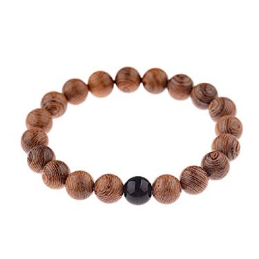 Imagem de Pulseira de ioga de contas de madeira natural de 10 mm masculina elástica budista oração pulseira de buda joia - estilo 10, Cristal