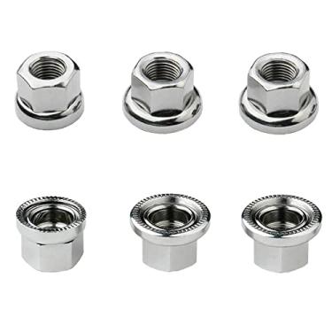 Imagem de Saipe Porca de cubo de roda de bicicleta 6 peças porca de eixo flangeado 3 tamanhos M8/3/8/M10 para roda de bicicleta dianteira e traseira mountain bike e bicicleta infantil
