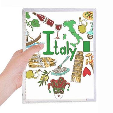 Imagem de Caderno de papelaria com bandeira nacional da Itália Love Heart Landscap com folhas soltas recarregáveis