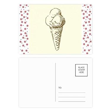 Imagem de Doce sorvete de desenhos à mão, padrão de Natal, flor de Natal, cartão postal de bênção