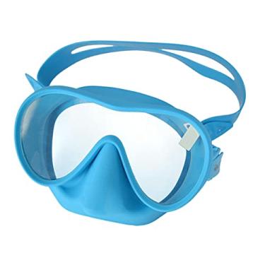 Imagem de Óculos de Snorkel de Natação Equipamento de Treinamento Anti Nevoeiro Natação com Capa de Mergulhador com Vista Panorâmica de P, Azul