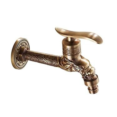 Imagem de LIDON Torneira ao ar livre Torneira de jardim antiga Torneiras retrô Torneira de máquina de lavar Latão antigo Torneira ao ar livre para banheiro, B antigo (cor: antigo A)