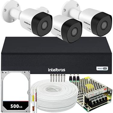 Imagem de Kit Intelbras 3 câmeras VHD 3130 HD 1mp 30m DVR de 4 canais
