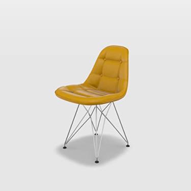 Imagem de CADEIRA EAMES BOTONE AMARELA EIFFEL CROMADA