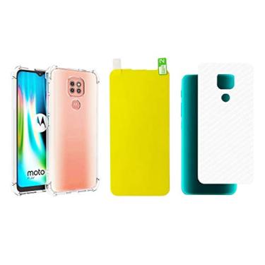 Imagem de Capinha Antichoque e Película Gel Frente e Traseira Compatível com Moto G9 Play