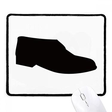 Imagem de Mousepad masculino de couro preto com bordas costuradas Tapete de borracha para jogos
