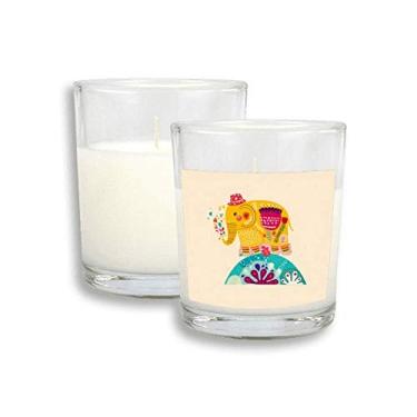 Imagem de Red Hat Nation Elephant Pink Colorful White Candles Cera de incenso perfumada de vidro