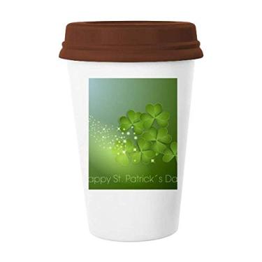 Imagem de Caneca de cerâmica Four Leaf Star Ireland St. Patrick's Day Caneca de café bebendo vidro cerâmica copo