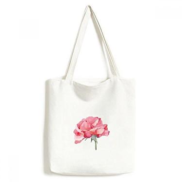 Imagem de Bolsa de lona com estampa de flores de cravo, bolsa de compras casual
