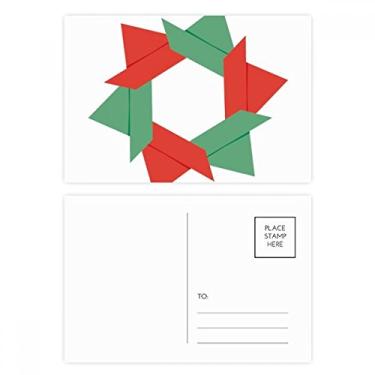 Imagem de Conjunto de cartão postal abstrato com estampa de origami e flores de Natal