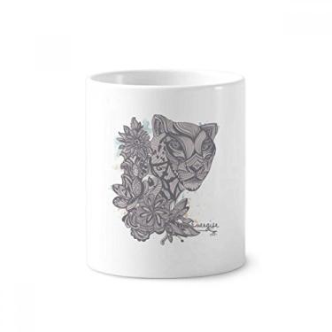 Imagem de Suporte para caneta com desenho de leopardo, desenho, escova de dentes, caneca, suporte de cerâmica