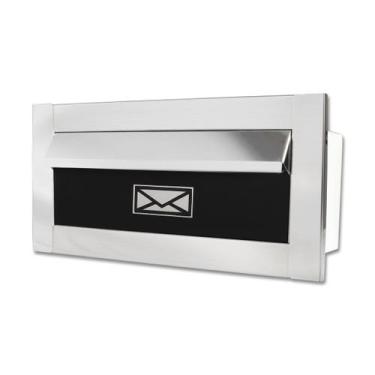 Imagem de Caixa De Correio Carta Frente Em Inox Polido Brilhante Espelhado Com T