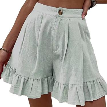 Imagem de Shorts de moletom feminino verão casual confortável shorts de cintura alta shorts shorts shorts curtos quentes, 14,5GG (cintura: 93cm)
