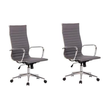Imagem de Cadeira de Escritório Presidente Giratória Sevilha Alta Rivatti Cinza