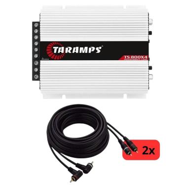 Imagem de Módulo Taramps TS800x4 2 Ohms + 2 Cabos RCA 5 Metros