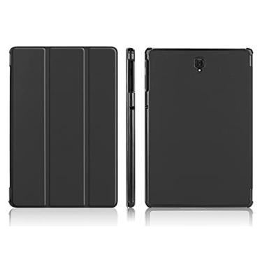 Imagem de Capa protetora para tablet Para Samsung Galaxy Tab S4 10,5 polegadas T830 / T835. Estar comprimido de caixa de comprimido PC Difícil Coverwith Trifold & Auto Wakesleep (Color : Black)