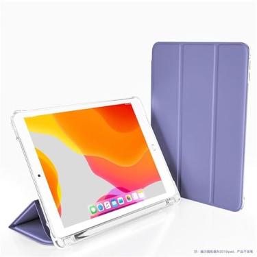 Imagem de Capa protetora para tablet Case Compatible with Samsung Galaxy Tab A8 10.5（X200/X205) Case with Pencil Holder Smart Cover Protective Case Cover Shockproof Cover with Clear TPU Back Shell (Color : Lav