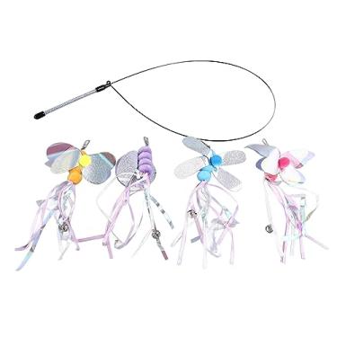 Imagem de Brinquedos de Varinha de Gato, Brinquedos de Penas de Gato, Brinquedos Teaser de Gatos, Vara de Pesca Interativa Com 4 Peças de Acessórios Substituíveis para Exercitador de