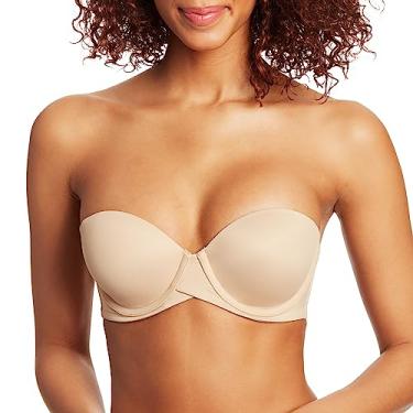 Imagem de Maidenform Sutiã feminino Self Expressions Stay Put, sem alças, alças conversíveis de 5 vias, Bege, 38C