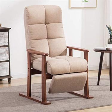 Imagem de Cadeira de sala de estar HADWAO e móveis estofados em tecido Poltrona reclinável para sala de estar com apoio para os pés (cor: pacote de 3)