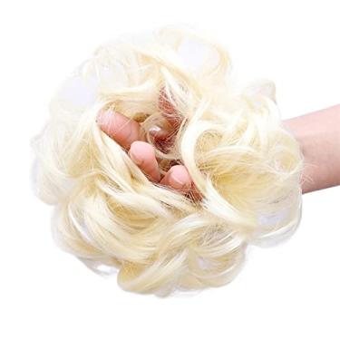 Imagem de Mulheres Bun Scrunchies Cacheado ondulado Donut Chignon Peruca para mulheres Coque bagunçado Extensões de cabelo sintético Coque Faixa elástica Scrunchies Updo rabo de cavalo Pão (Color : 102)