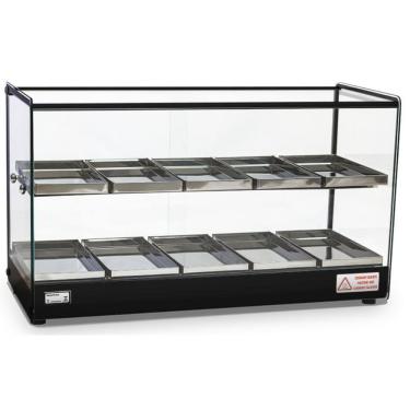 Imagem de Estufa Led para Salgados Quadrada Dupla 10 Bandejas EVR LP Perfil Preto - Titã