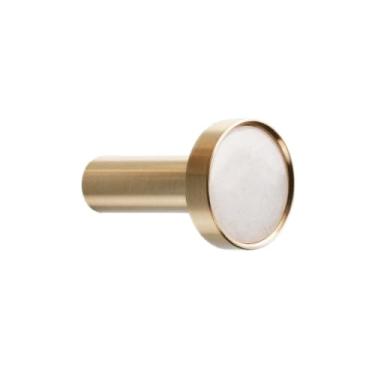 Imagem de Puxadores de latão sólido de pedra natural para armários e gavetas Puxadores de armário Puxador de armário de móveis Gancho de decoração de parede, Baiyu, 22 mm, com parafuso de alça