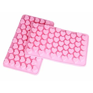 Imagem de Cy3Lf Mini molde de silicone em forma de coração para cubos de gelo e chocolate (pacote com 2)
