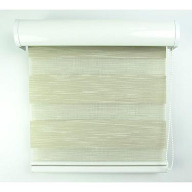 Imagem de Cortina Rolô Double Vision Com Perfil Frontal Crisdan 1,80 Largura X 2,30 Altura Bege