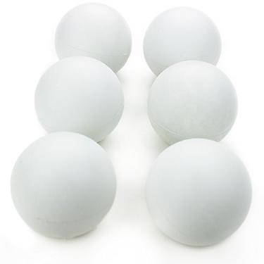 Imagem de Crown Sporting Goods Bolas de lacrosse brancas tamanho regular em bolsa de armazenamento de malha (conjunto com 6)